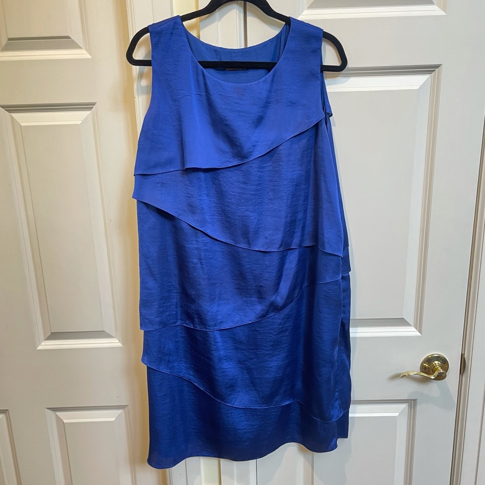 Vince Camuto Blue Silky Tiered Dress - Picture 2 of 6